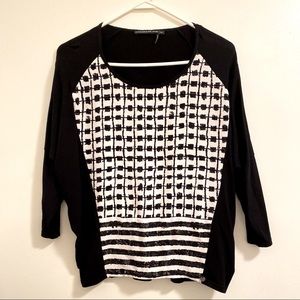 MADO et les Autres 3/4 sleeve black and white